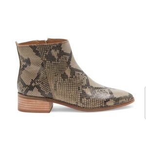 Stylish Snake Print Ankle Boots
